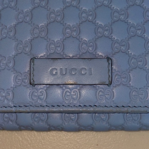 GUCCI MICROGUCCISSIMA CONTINENTAL WALLET MINERAL BLUE GOLD HARDWARE 13 CC SLOTS - Picture 11 of 11